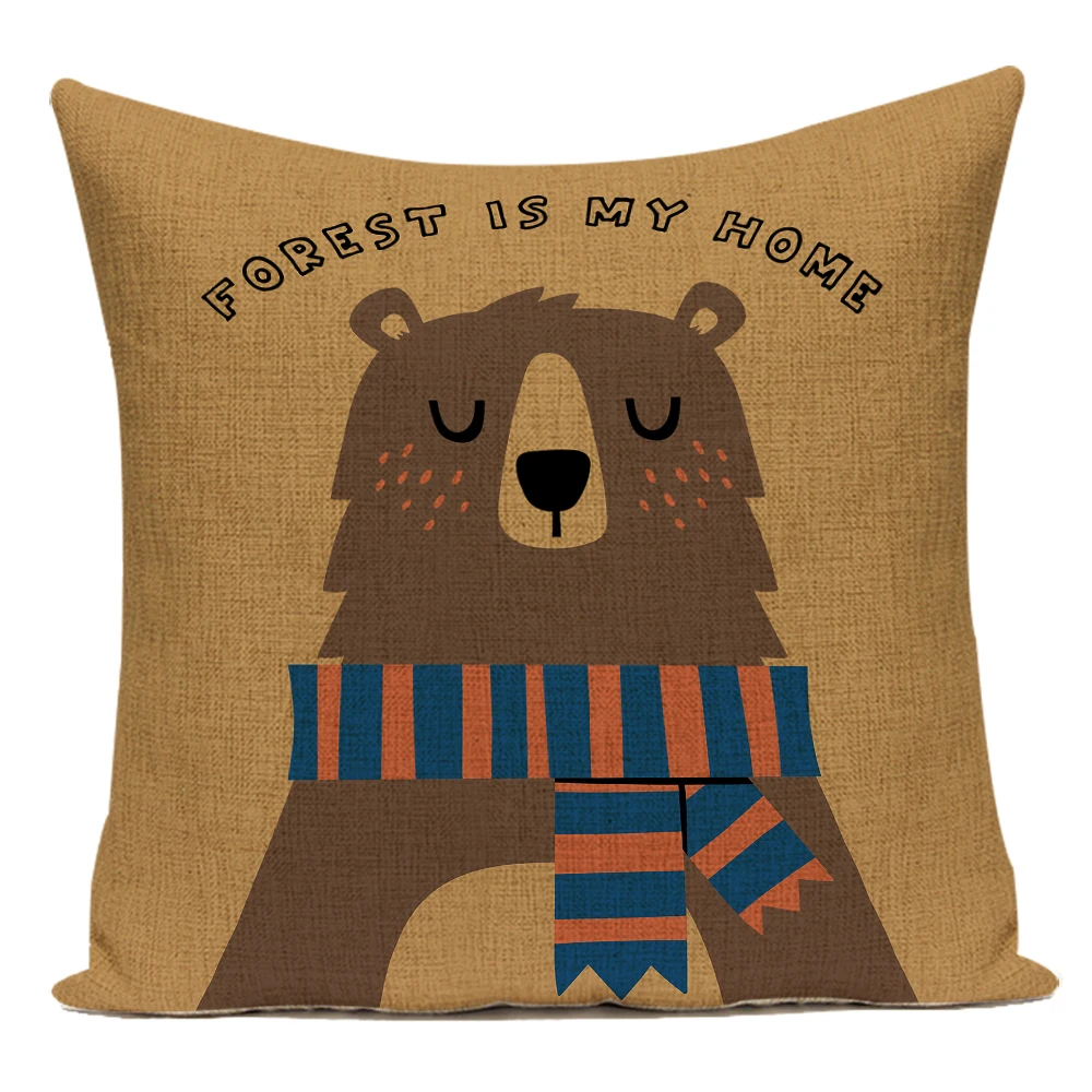 

Animal Home Decoration Cartoon 45x45 Cushion Cover Square Upholstery Bedroom Useful Things for Home Cute Bears Decorative E2276