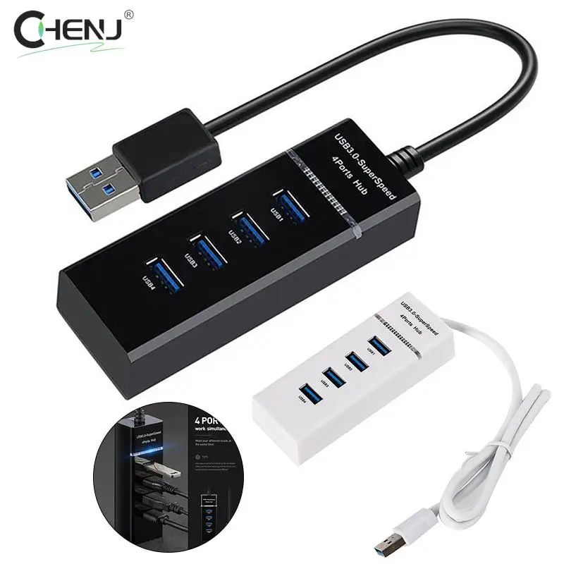 

High Speed USB Hub 3 0 4 Ports For PC Computer Docking Station Adapter Splitter For Hard Drives Mouse Keyboard Extend Adapter