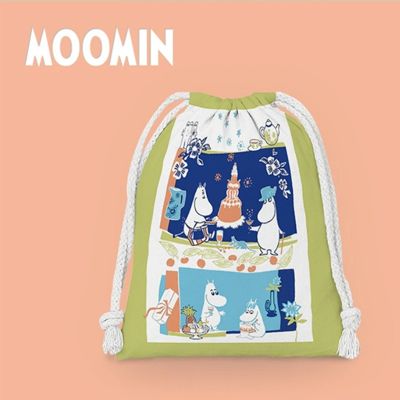 Фото Мешочек на шнурке из серии Kawaii Anime Moomins, с мультяшным дизайном, милый, с HD-печатью, большой вместимости, портативная сумка для хранения, подарок №2