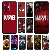 marvel avengers hero for xiaomi 12 11 11t 10t note 10 mi 9t 9se ultra pro lite 5g soft silicone tpu black phone case capa cover
