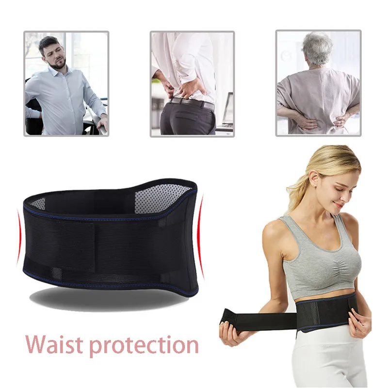 1Pc Adjustable Waist Tourmaline Self-heating Magnetic Therapy Back Support Belt Lumbar Brace Massage Band Health Care | Красота и
