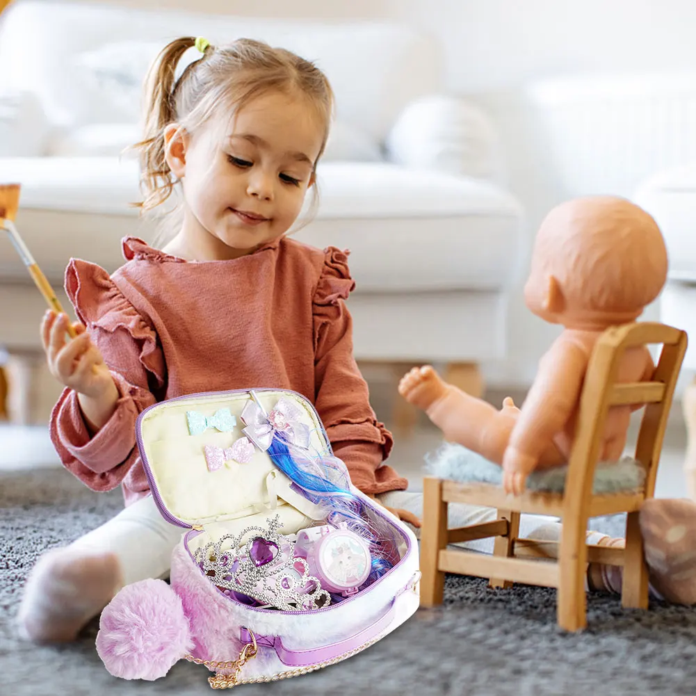 

Girl Makeup Playing Box Nontoxic Cosmetics Playing Box Washable Girl Lipstick Eye Shadow Set Portable for Children Birthday Gift