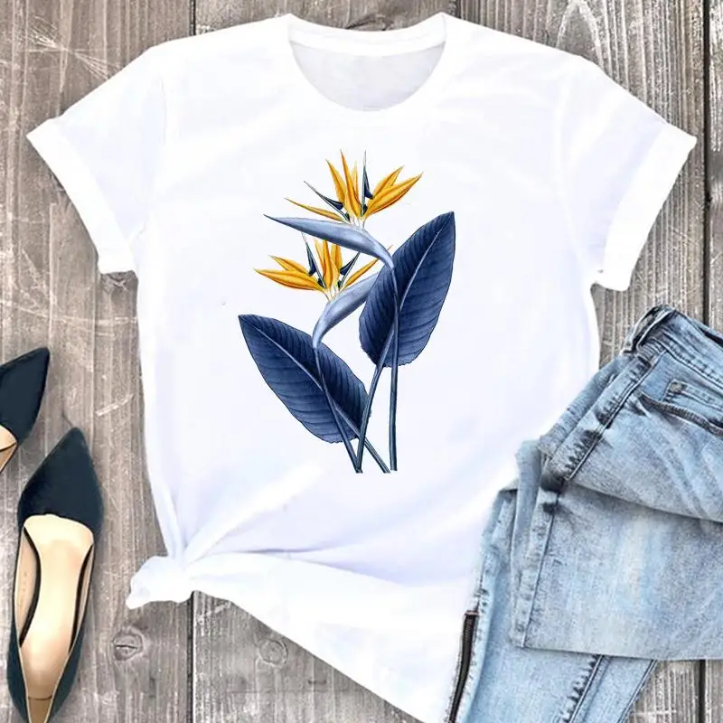 

Women Pretty Flower 2021 Cute 90s Trend Cartoon Fashion Short Sleeve Summer Print Tshirt Nice Tee Top Graphic T-shirt