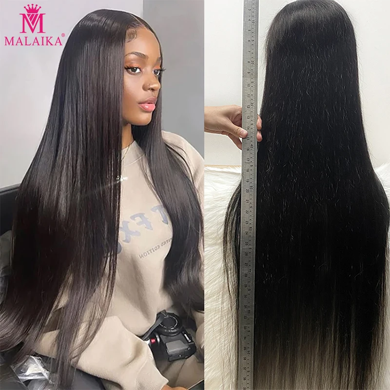 Malaika 44 48 Inch Bone Straight Lace Front Human Wigs Hair 13x4 Hd Lace Frontal Wig Pre Plucked Remy Hair For Black  Women