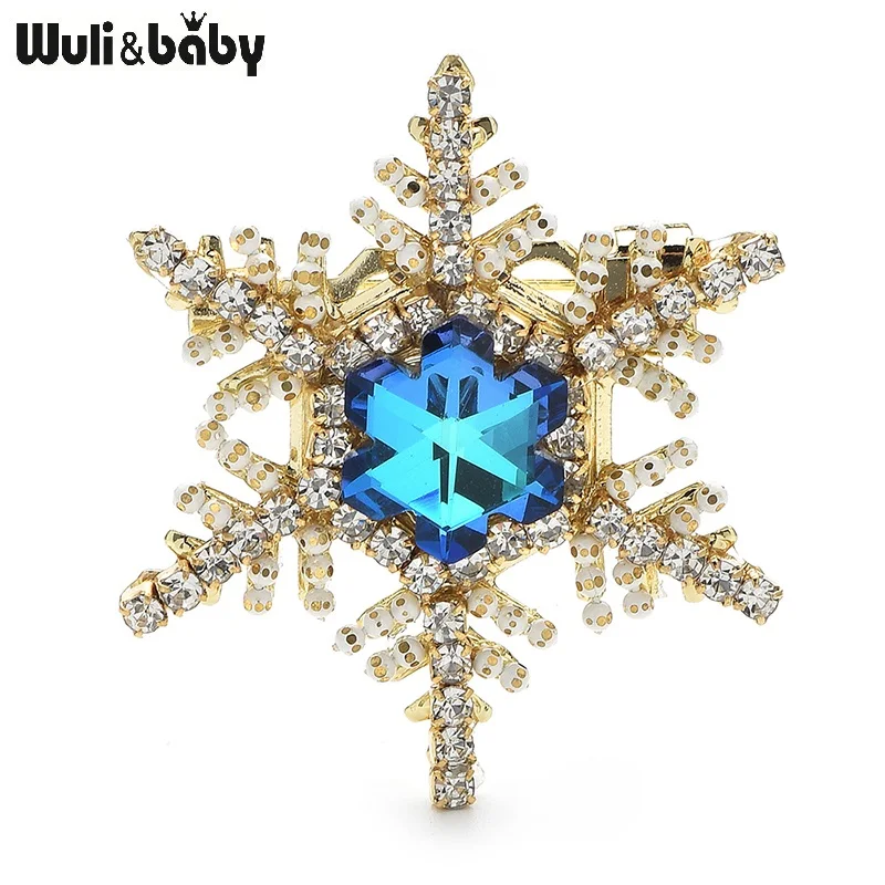 Wuli&ampbaby броши со снежинками и кристаллами для женщин 2 цвета высокое качество