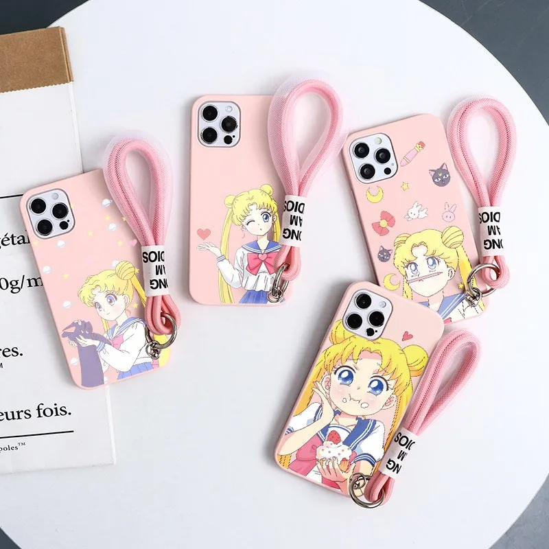 Силиконовый ТПУ чехол Lanyard для Samsung Galaxy A23 S21 S20 FE S22 Ultra S10 S9 Plus M12 M31 M52 Note 8 S10e S8 Сейлор