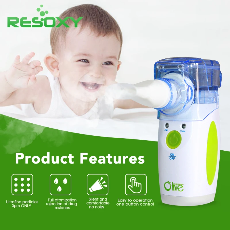 Mini Nebulizer Portable Silent Handheld Inhaler Ultrasonic Nebulizer Medical Grade Atomizer Baby Kids Adult for Cough Asthma