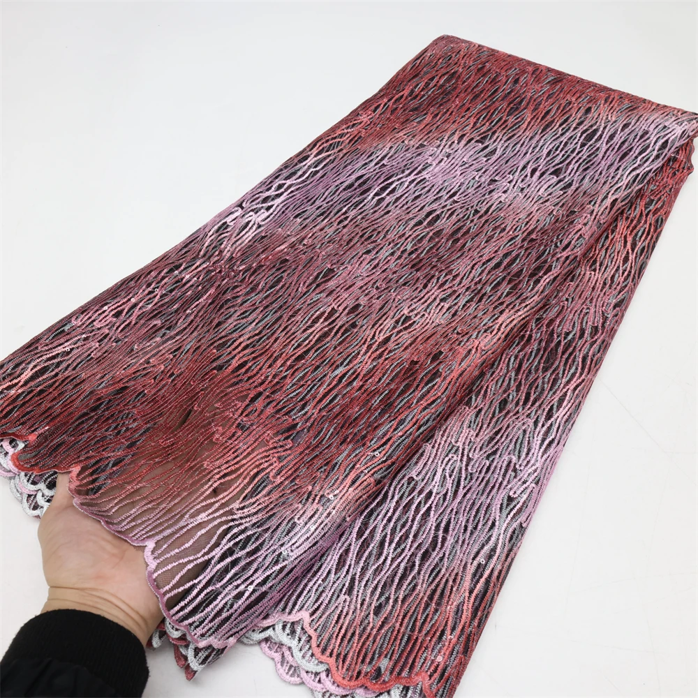 

Fashion African Lace Fabric Sequins Tulle Mesh Embroidery Lace High Quality For Wedding Bridal Lace Fabrics High Quality Laces