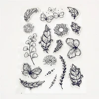 leaves butterfly clear stamps for diy scrapbooking card transparent rubber stamps making photo album crafts template decoration
