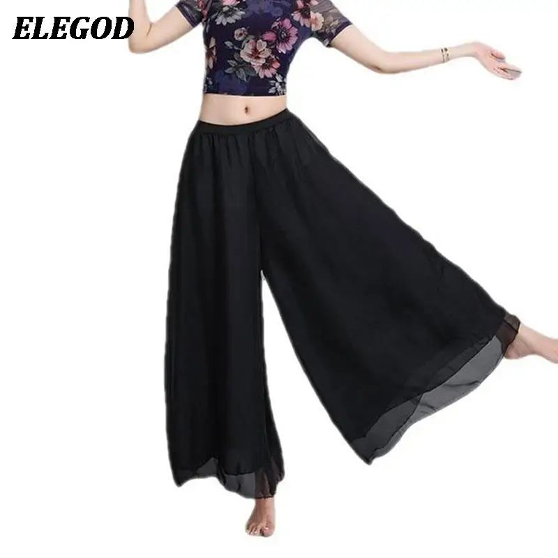 

Adults Classical Dance Pants Elegant Skirt Women Flowing Wide Leg Pants Lady Oriental Dance Gauze Trousers Performance Costumes