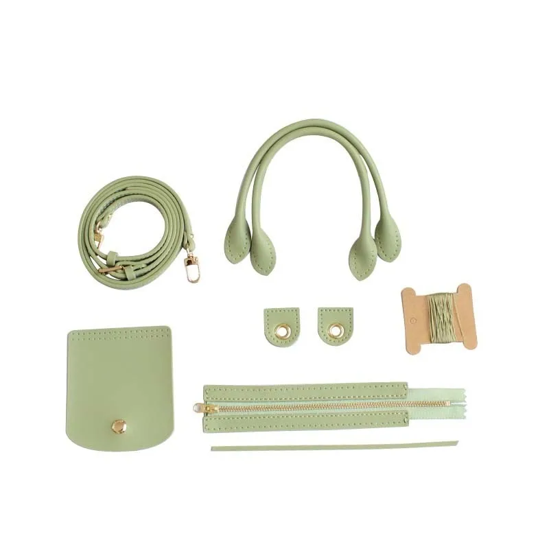 Handmade Xiaojun mini Dumpling Bag Longchamp Accessory Crochet patchwork two-layer leather holster magnetic buckle upgrade