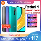 Смартфон Xiaomi Redmi 9, 3 ГБ, 32 ГБ, 4 ГБ, 64 ГБ, Восьмиядерный процессор Helio G80, четыре AI-Камеры 13 МП, экран 6,53 дюйма FHD +, 5020 мАч