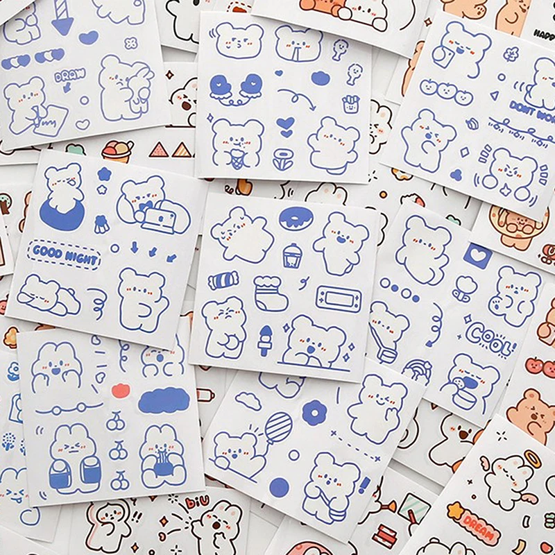 

22-40 Pcs Cute Cartoon Animal PET Sticker Creative Animals Decorative Diy Label Scrapbooking Stationery School Supplies