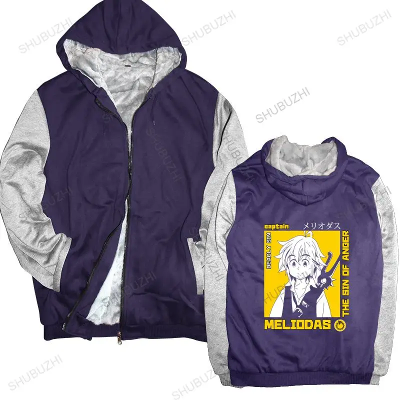 

warm coat men fleece hoody Japanese Manga Seven Deadly Sins thick hoody Nanatsu No Taizai Meliodas men winter sweatshirt