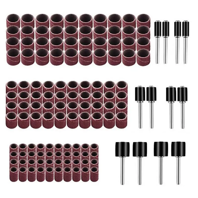 

132PCS Sanding Drum Sleeves Rotary Tool Corundum Sander Sleeves Home Improvement Accessories Sander Drums For Polishing Cleaning