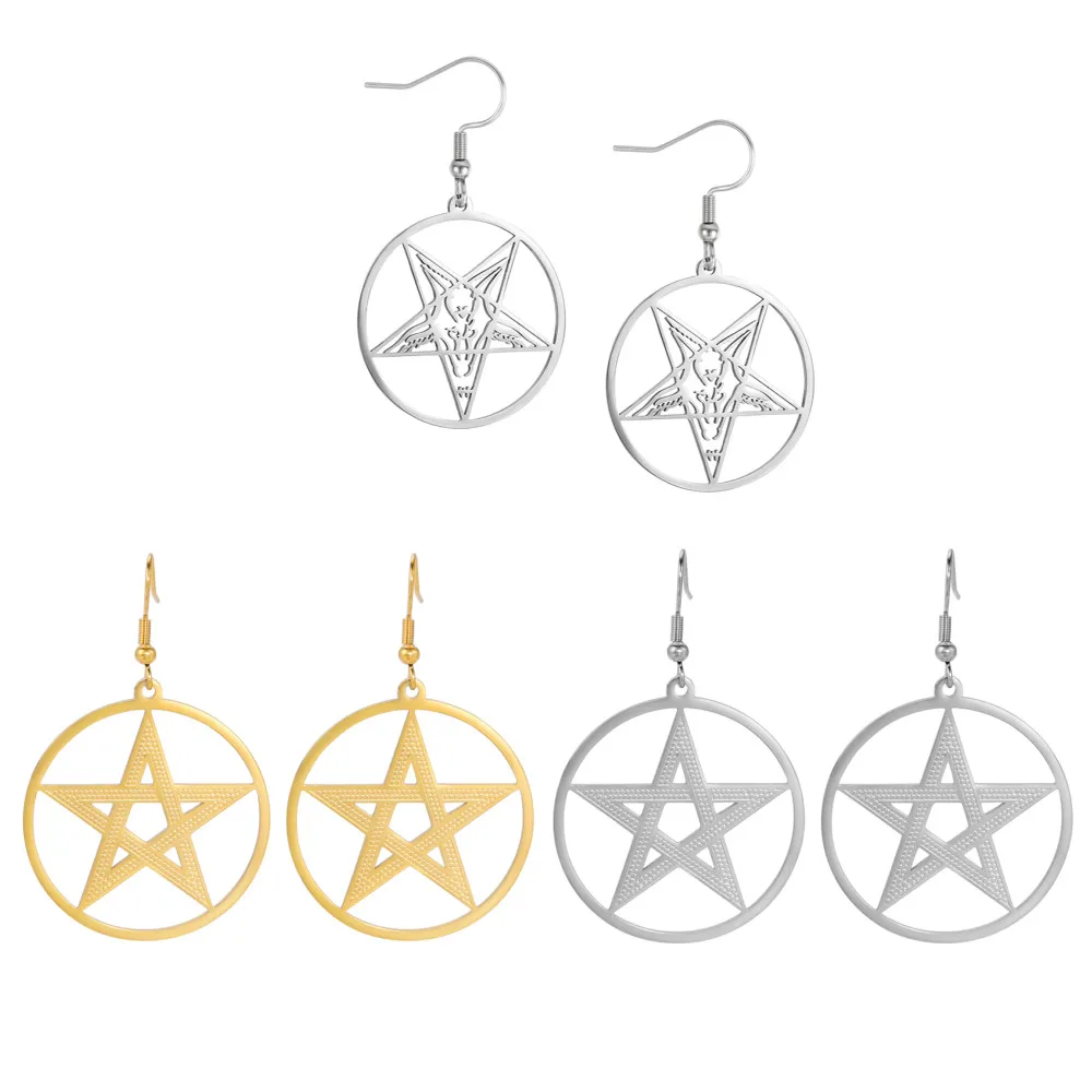 

Korean Fashion Gold Sliver Color Big Hollow Five-pointed Star Dangle Earrings for Women Girl Simple Statement Long Drop Earrings