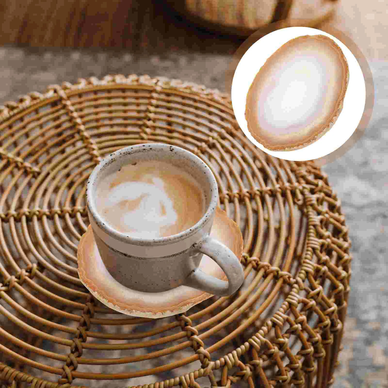 

Coasters Agate Coaster Cup Mat Geode Table Coffee Drinks Slices Board Cheese Mug Stone Placemat Mats Gemstone Tea Beverage