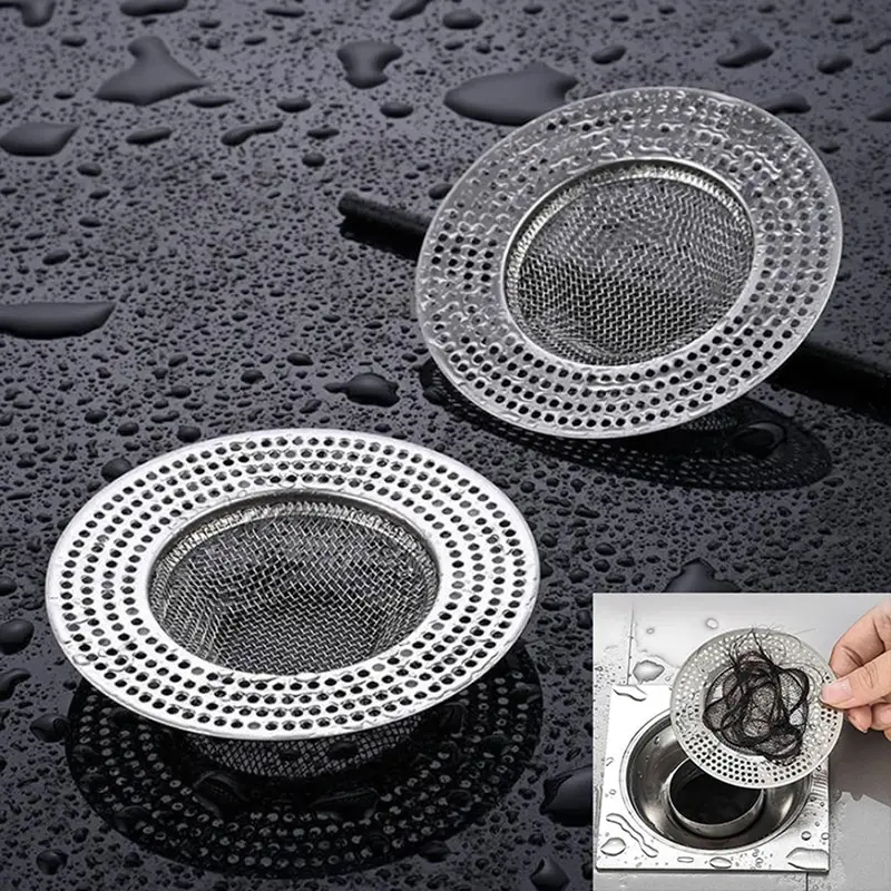 

Hair Catcher Stopper Stainless Steel Bathtub Shower Drain Hole Filter Trap Metal Wire Sink Strainer Kitchen Bathroom Accessories