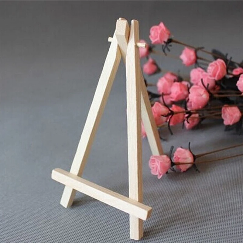 8pcs/lot Mini Artist Wooden Easel Wood Wedding Table Card Stand Display Holder For Party Decor 9*16cm