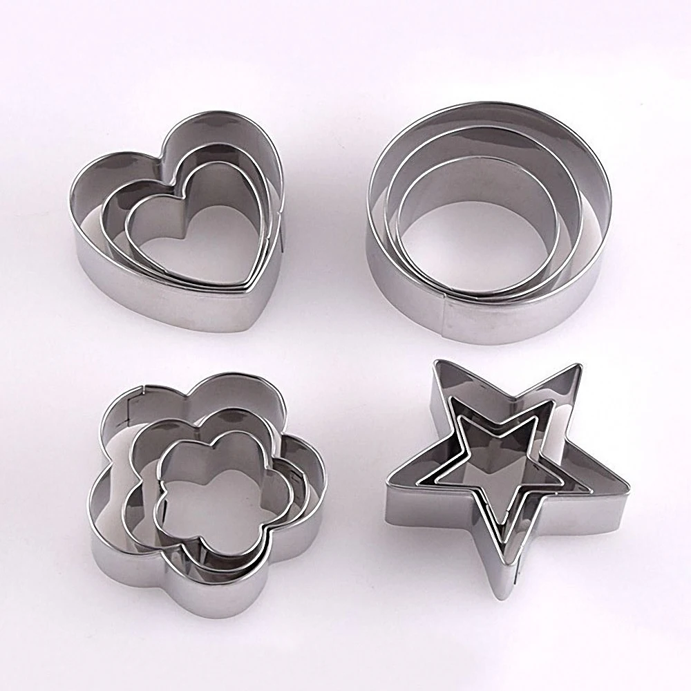 

3pcs Heart Star Cutter Cake Mold DIY Cookies Pastry Chocolate Cupcake Decorating Baking Tool Bakeware Accessories Stamping Mold