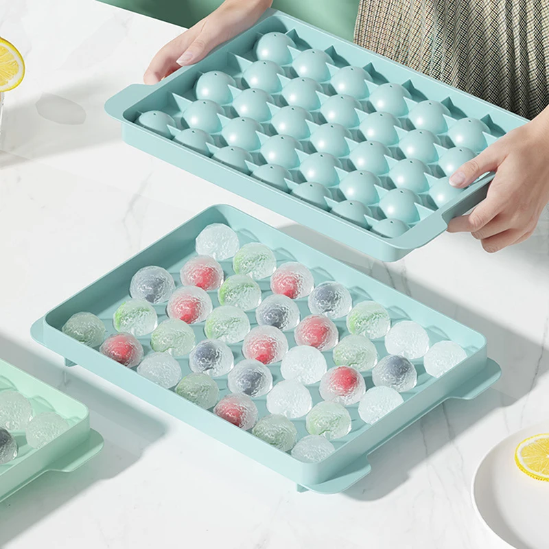 Лоток для льда с круглыми шариками 33 ячейки крышкой