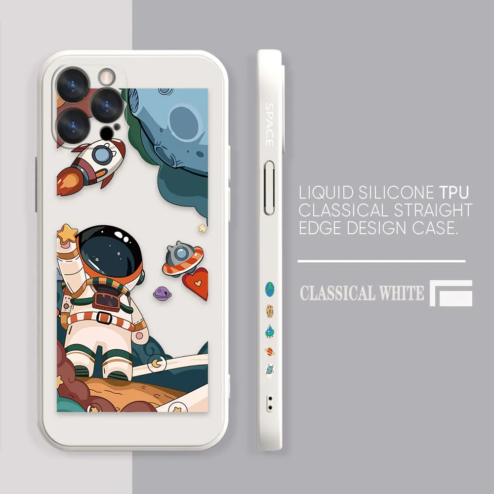 Case For Apple iPhone 14 13 12 11 Pro XS Max Mini X XR SE 7 8 6 6S Plus Case Cover Funda Cqoue Shell Capa Space Astronaut GALAXY