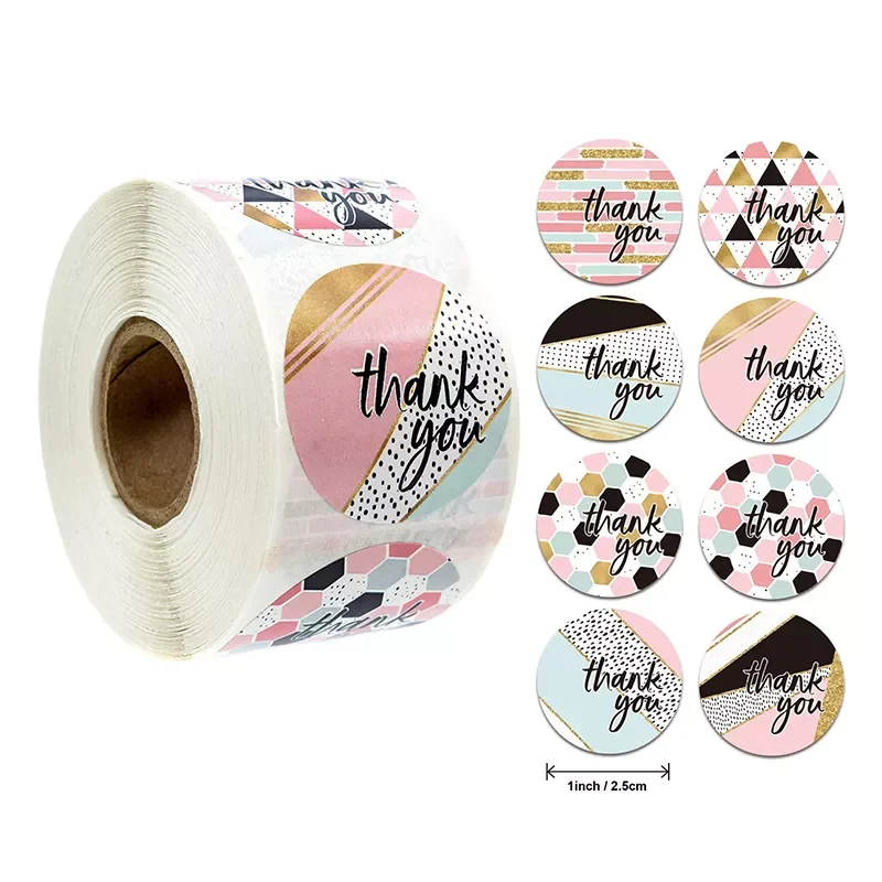 

Hot 500pcs Thank You Stickers Seal Labels Scrapbook Handmade Sticker Wedding Party Christmas Gift Bag Decorations
