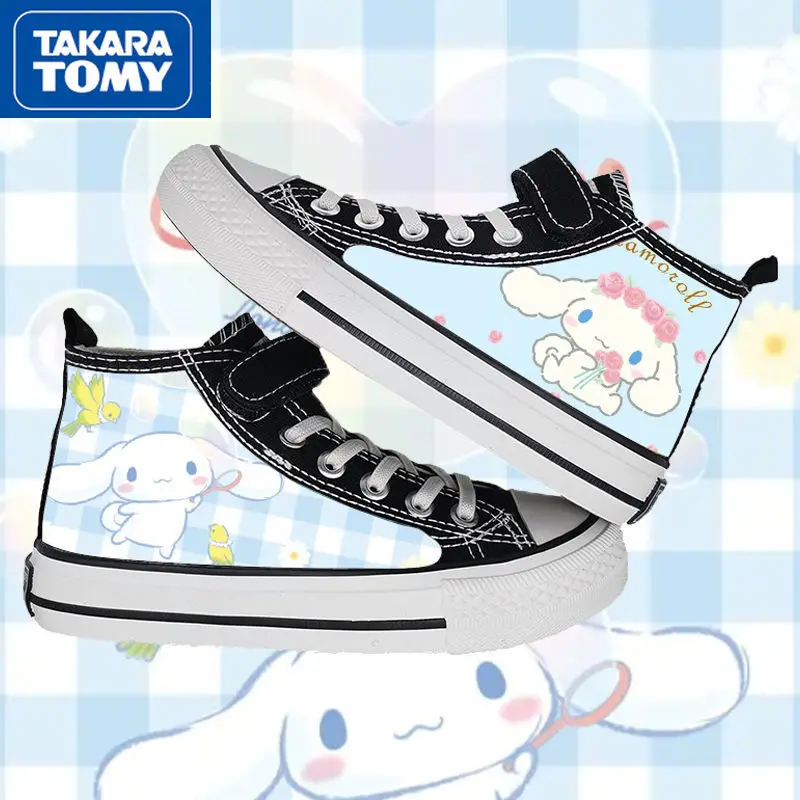 

Холщовые туфли Takara Tomy Hello Kitty, Нескользящие, с принтом, повседневные холщовые туфли, лоферы, высокие туфли, обувь для пар