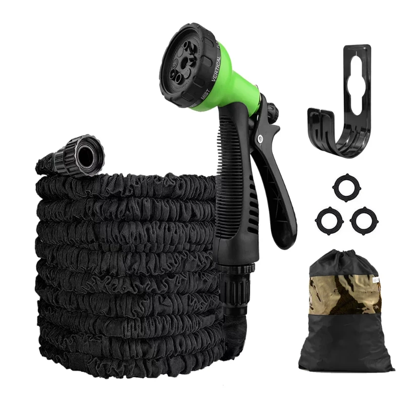 

100FT Lightweight Expandable Garden Hose Flexible Water Hose with 34-inch Solid Fittings & 8-Function Spray Nozzle High-Strength