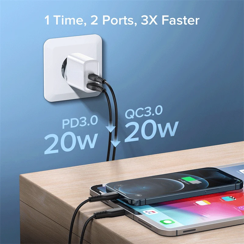

Free Shipping 20W USB Type C Charger LED Adapter Fast Phone Charge For iPhone 12 11 Pro Max X Xs Xr 7 iPad