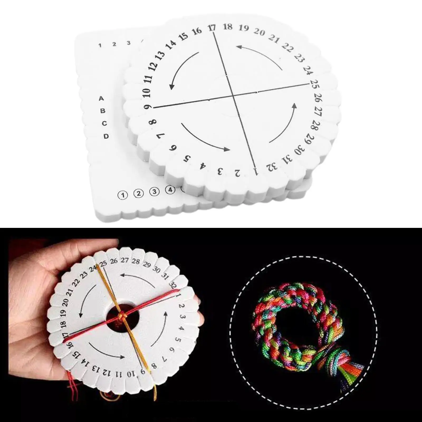 2 набора квадратных круглых бусин Kumihimo диск/диск оплетки