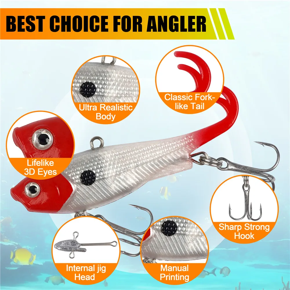 5 шт. мягкая рыболовная приманка 6 см 12 г