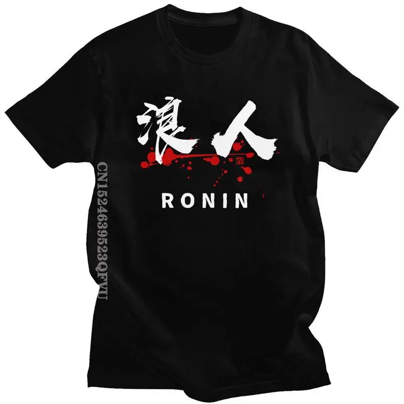 

Ronin Kanji Symbol Calligraphy Tshirts Men Cotton Tshirt Fashion Tees Graphic Japanese Samurai T Shirt Loose Fit Clothing