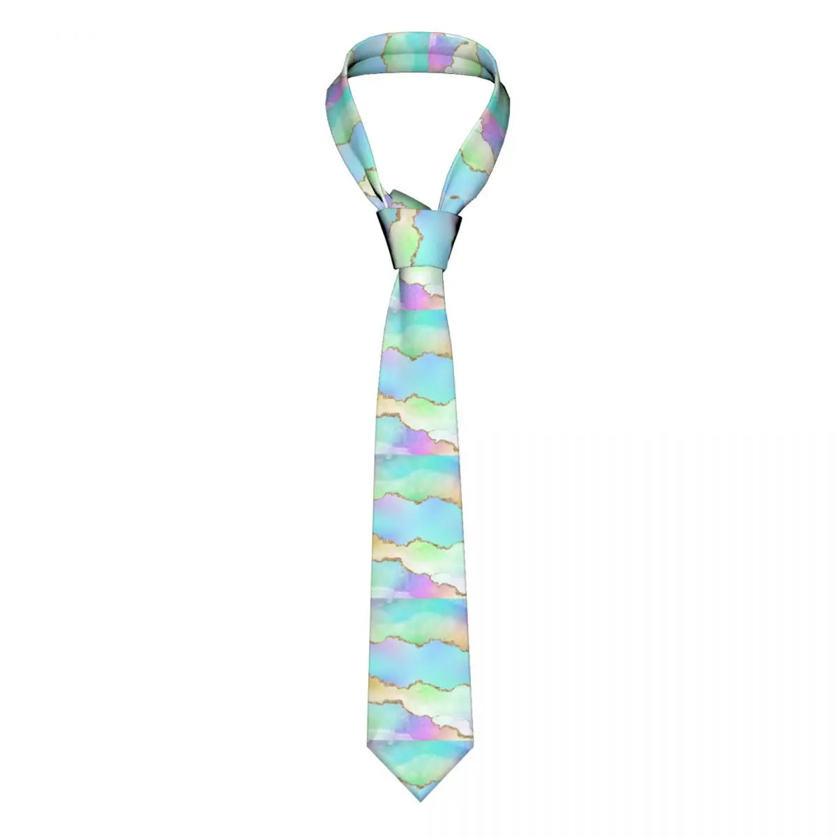 

Metallic Texture Tie Ombre Marble Print Gift Men Neck Ties Pattern Blouse Polyester Silk Formal Cravat