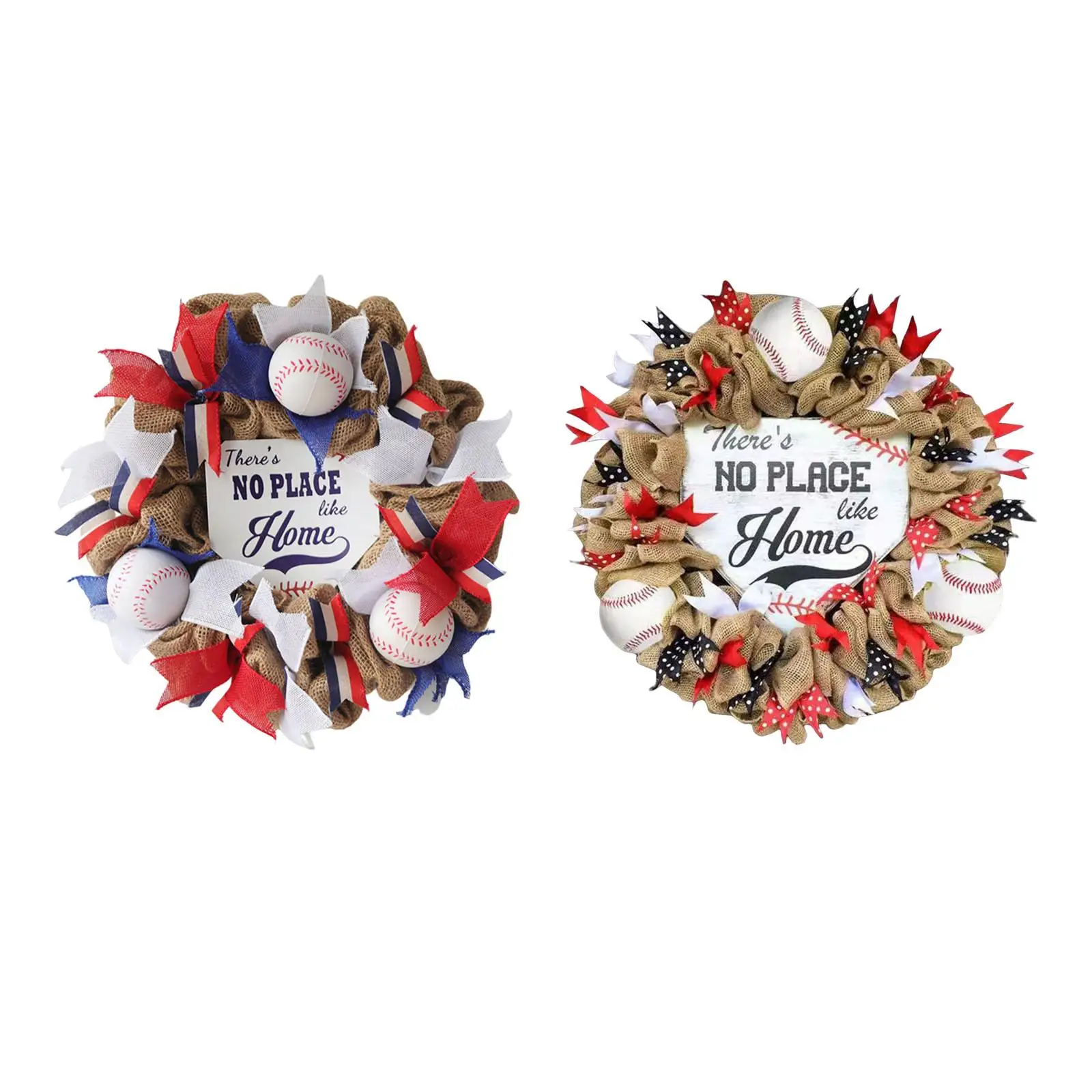 

Baseball Wreath 13.78'' inch Home Sign Handmade for Festival Window Décor