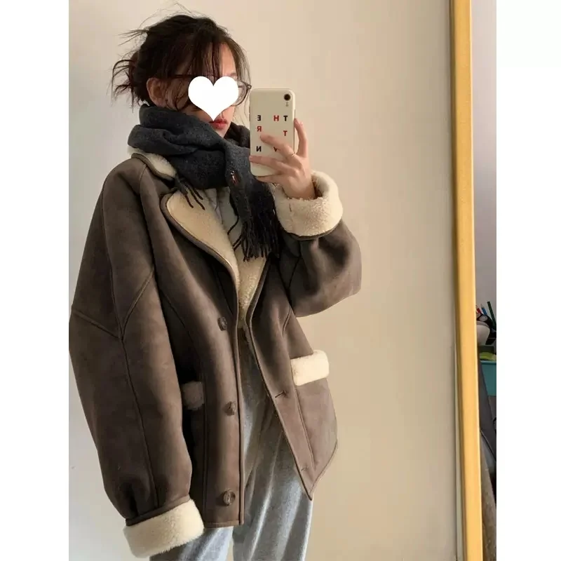 

Suede Short Coat Women Fall/Winter Lamb Wool 2023 New Little Fragrance Wind Fur in One Sleek Early Winter Commute Lamb Fleece X1