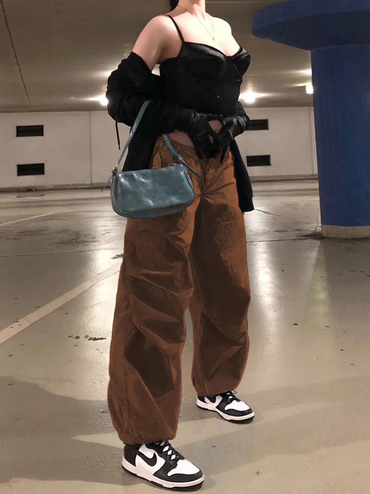 

Свободные винтажные однотонные штаны, уличная одежда в стиле Харадзюку, джоггеры, спортивные брюки, шикарные повседневные мешковатые штаны...