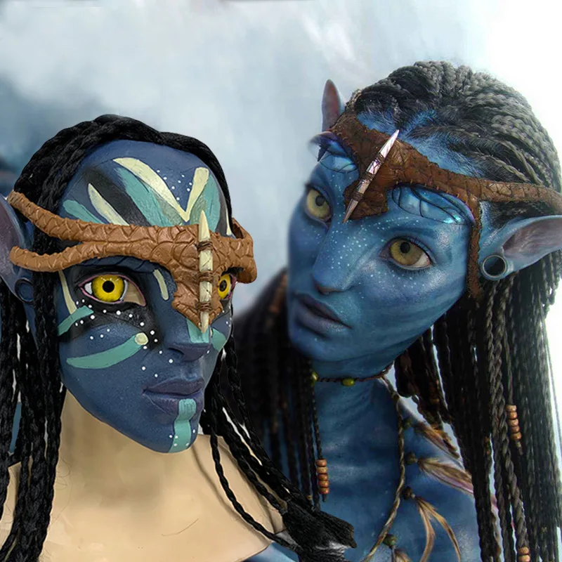 Halloween Cosplay Avatar Mask Men Women Masques Movie Na'vi Neytiri Latex Mask Carnival Costume Helmet Party Props Cosplay Mask
