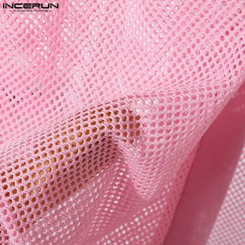 Топы INCERUN новинка 2024 Мужская пикантная блузка для отпуска в Корейском стиле