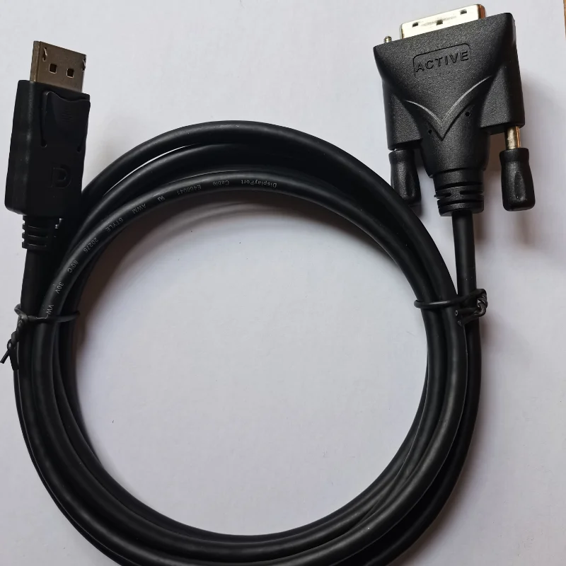 Фото Активный кабель DisplayPort-DVI 4K@30 Гц Кабель монитора DP-DVI-D Адаптер преобразователя DisplayPort вход-DVI для NVIDIA №1