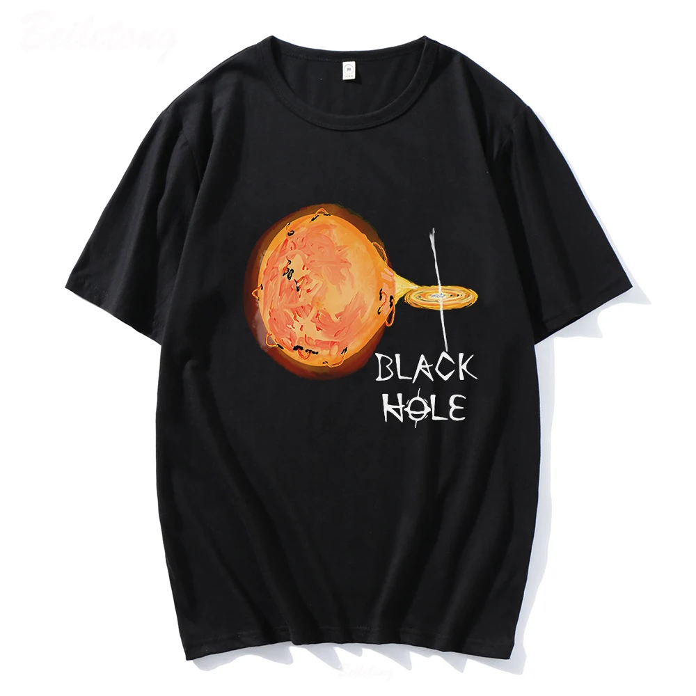 

Interstellar Men T Shirt Black Hole Retro Print Customize Big Bang 100%Cotton 2022 Summer Short Sleeve O-neck Casual Unisex Tops