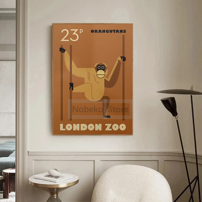Коллекционный постер с изображением Лондонского зоопарка экзотические животные