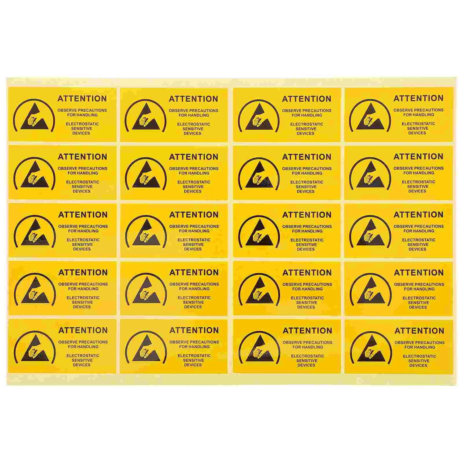 

450pcs 60x30mm Static Devices Stickers Warning Sign Device Sticker Wallpaper Shop Decals for School Office Building (Yellow)