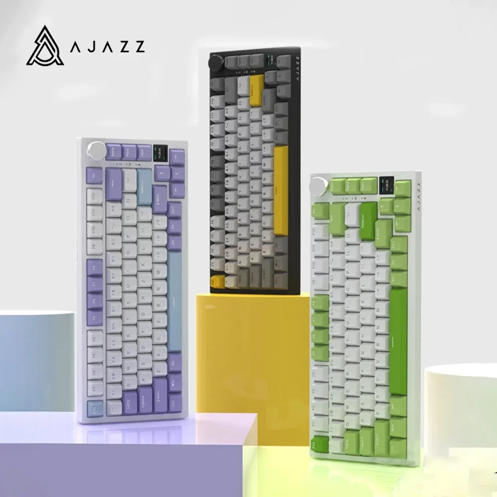 Клавиатура AJAZZ AK820 Pro механическая, многофункциональная игровая клавиатура с TFT-экраном, три режима, RGB подключение, прокладка, офис, Mac - Comp