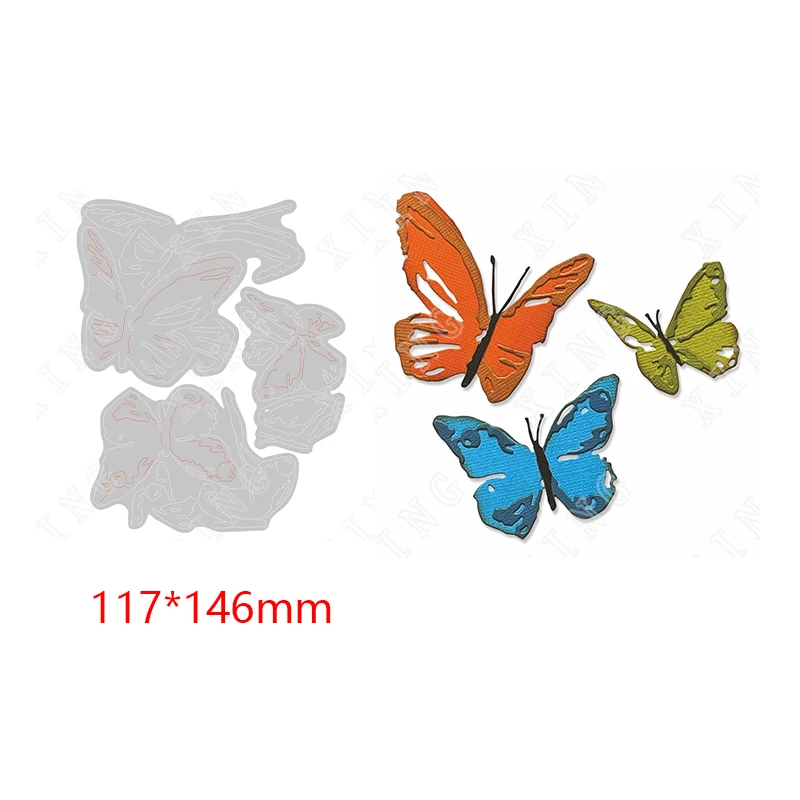 

Brushstroke Butterflies Thinlits Dies Metal Cutting Dies Stencils Die Cut For DIY Scrapbooking Album Paper Card Embossing 2022