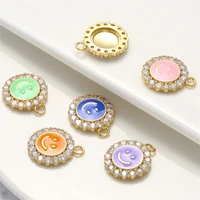 paved zircon pendants enamel smiles faces expressions earrings necklaces crafting supplies diy jewelry accessories crafts charm