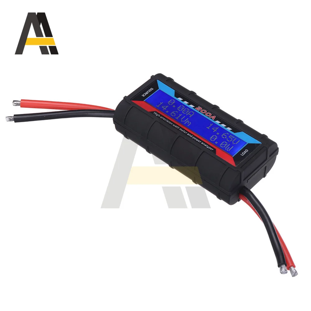 

200A High Precision Watt Meter Power Analyzer W/ Backlight LCD Digital Wattmeter 6V-60V Model Aircraft Voltage Current Meter