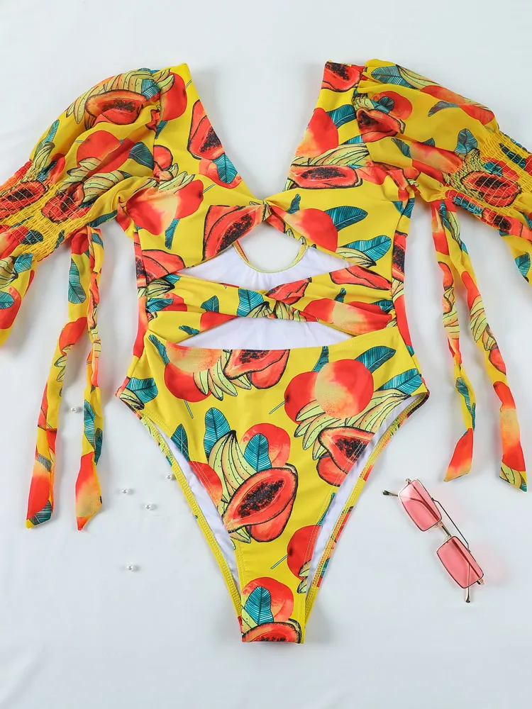 Слитные купальники с коротким рукавом высоким вырезом женская пляжная одежда