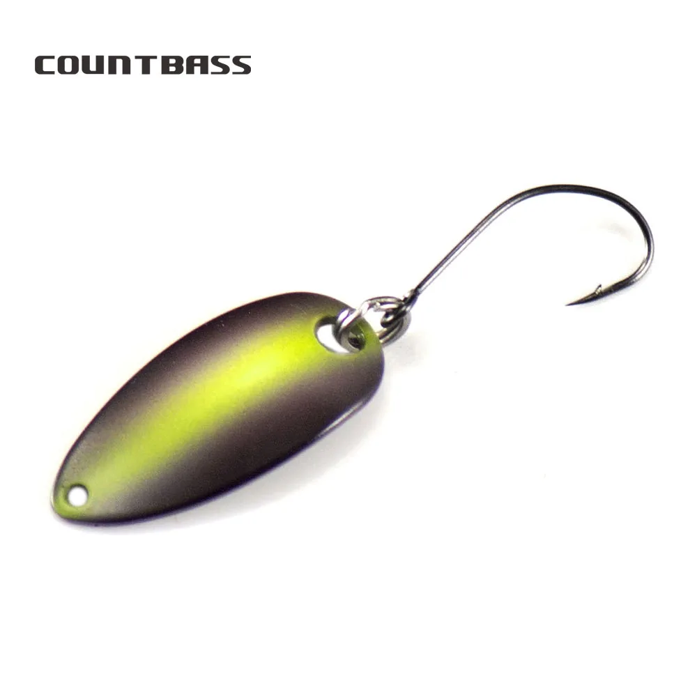 Countbass Casting Spoon Size 27x12.5mm, 2.2g  5/64oz Freshwater Salmon Trout Pike Bass Metal Brass Fishing Lures Fish Bait