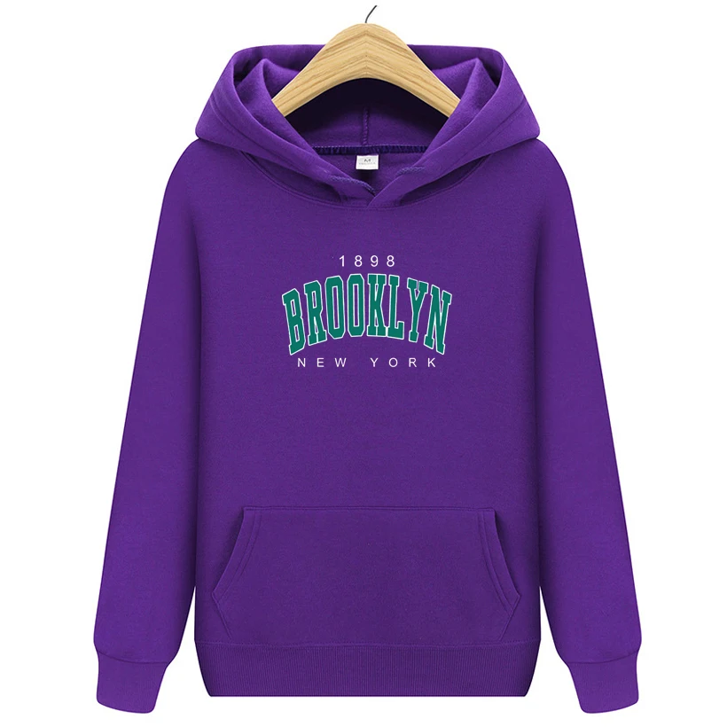 

Men's And Women's Tracksuits Set Spring Autumn 1898 BROOYLYN NEW YORK Print Sweatshirt Hoodie Casual Clothing Trouser Run Suit